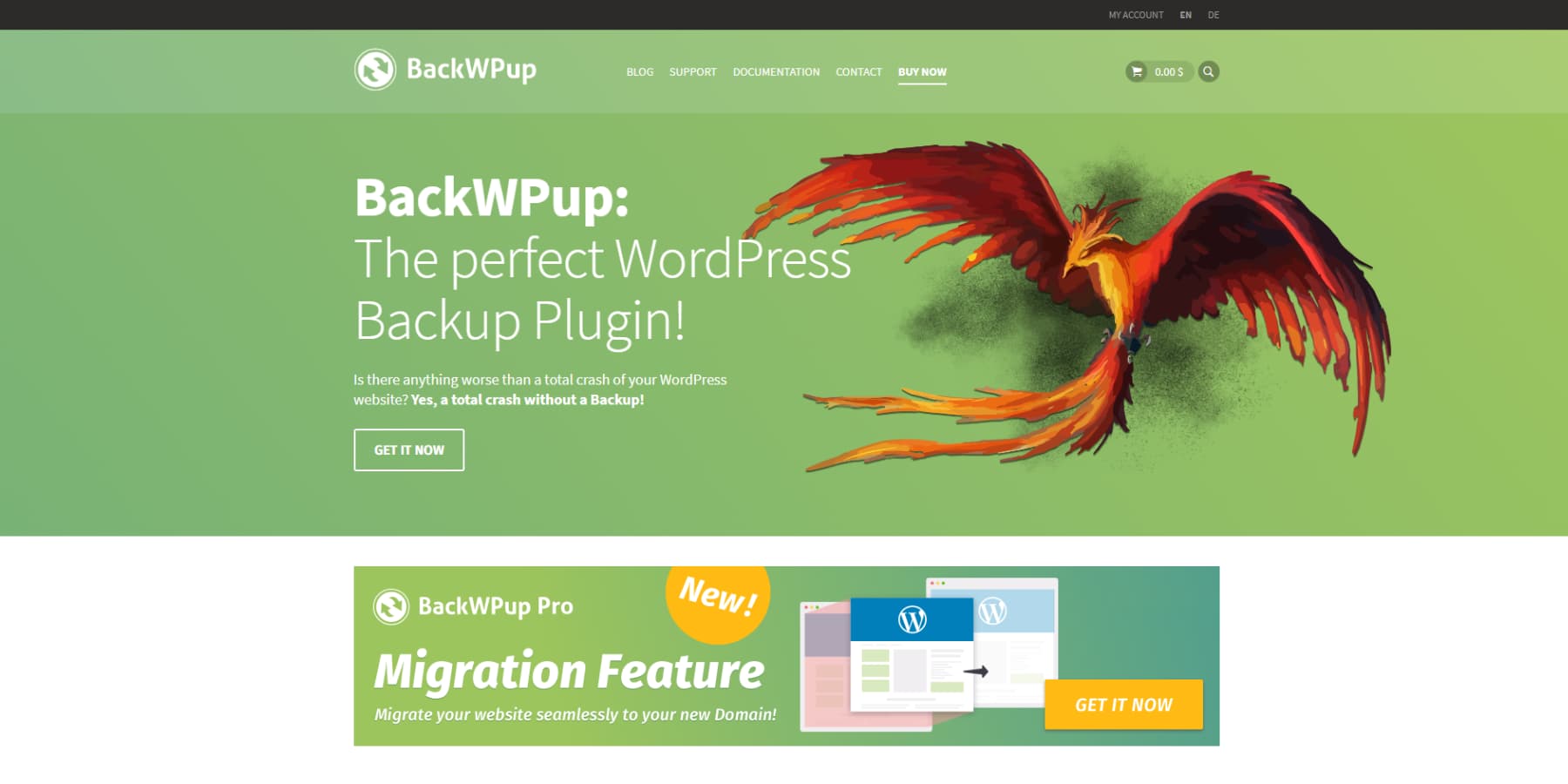 A screenshot of BackWPup Home Page