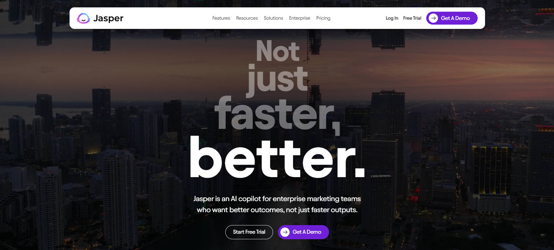 Jasper AI Homepage January 2024 1