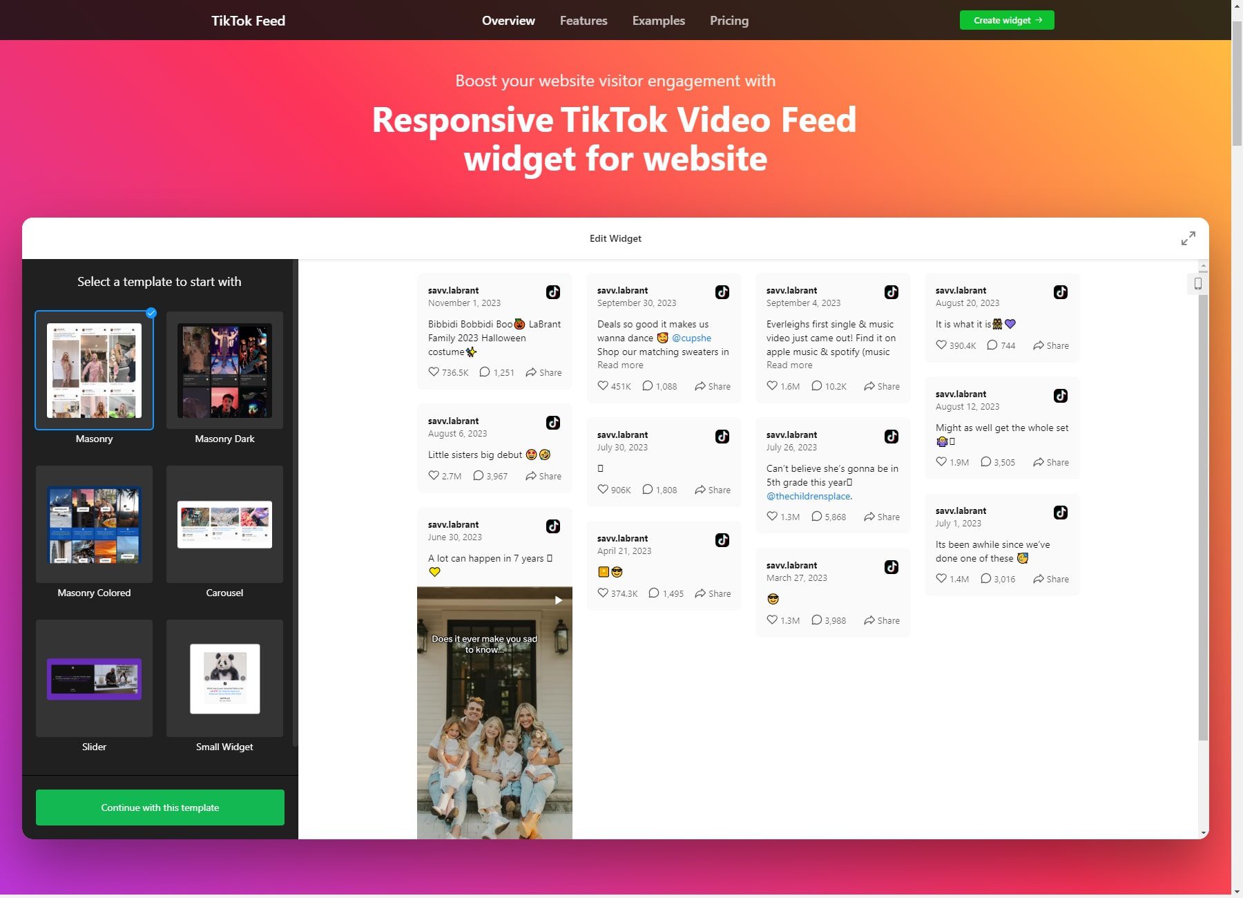 elfsight tiktok feed widget plugins for wordpress