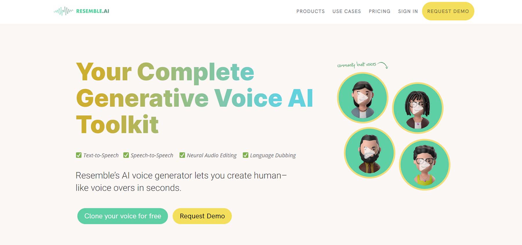 resemble ai voice cloning platform