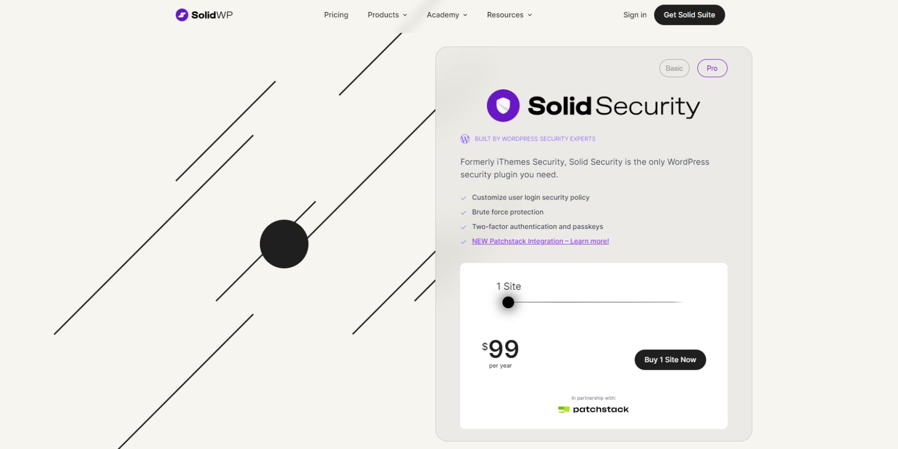 A screenshot of Solid Securitys Homepage