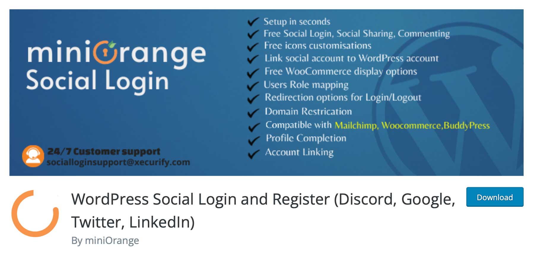 MiniOrange social login