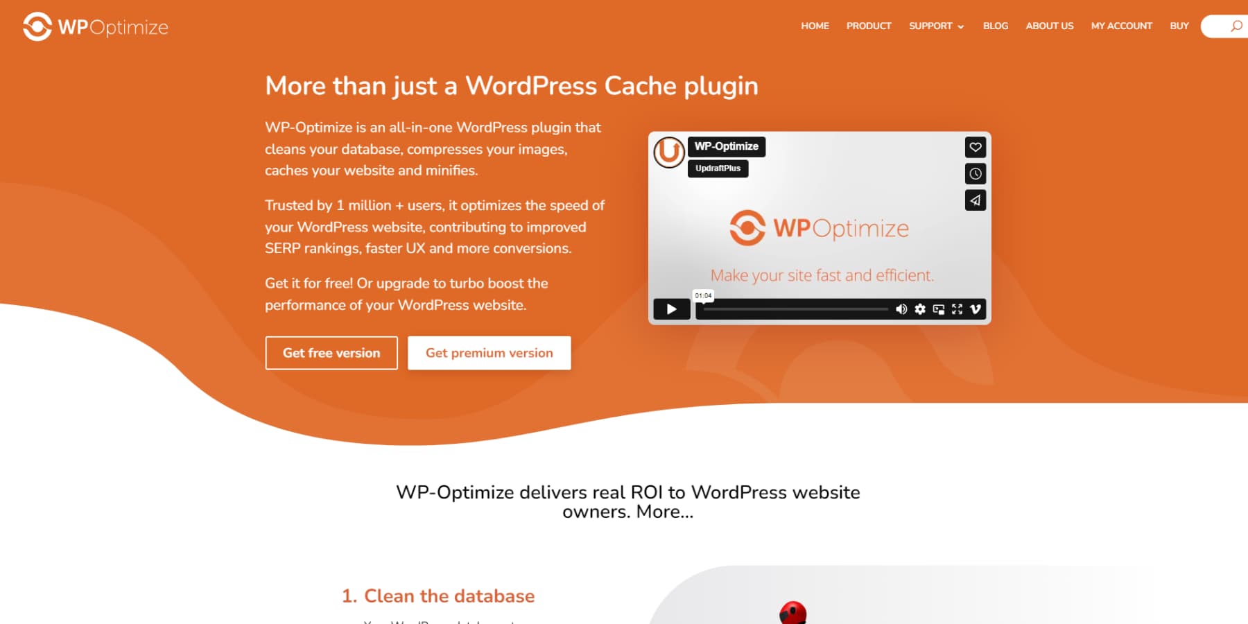 A screenshot of WPOptimizes homepage