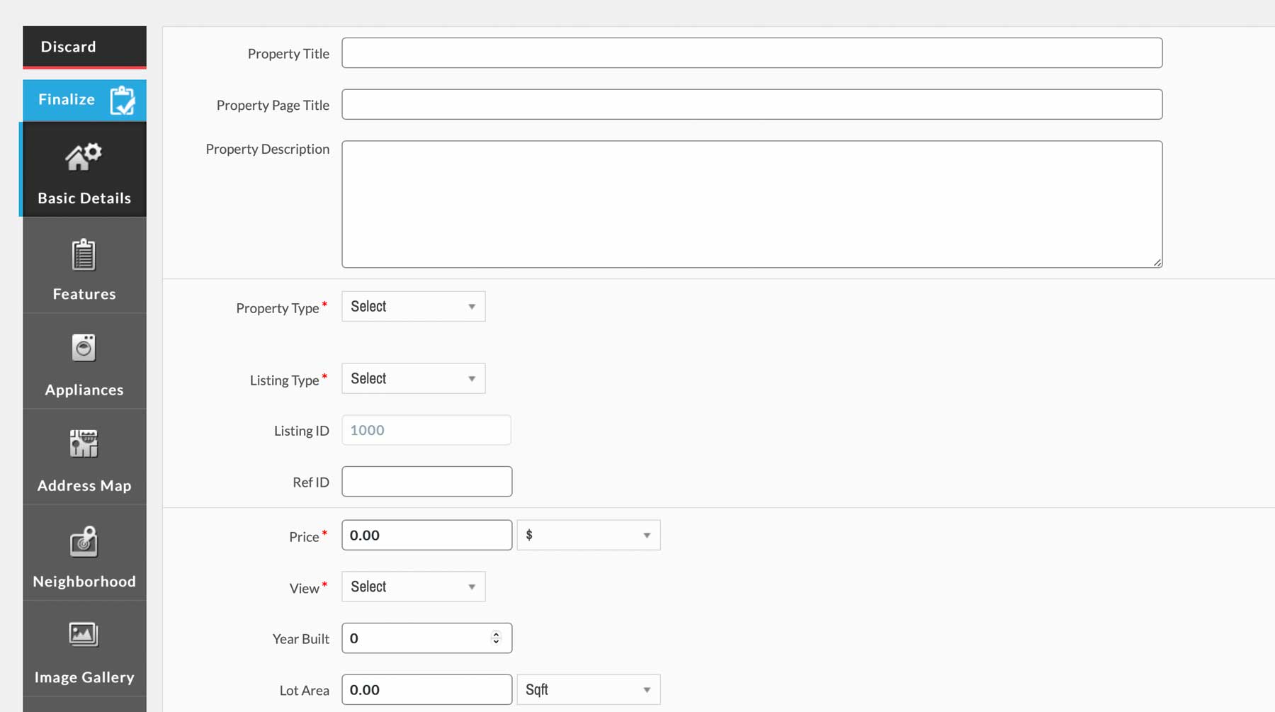 Adding a new listing using the WPL Real Estate plugin