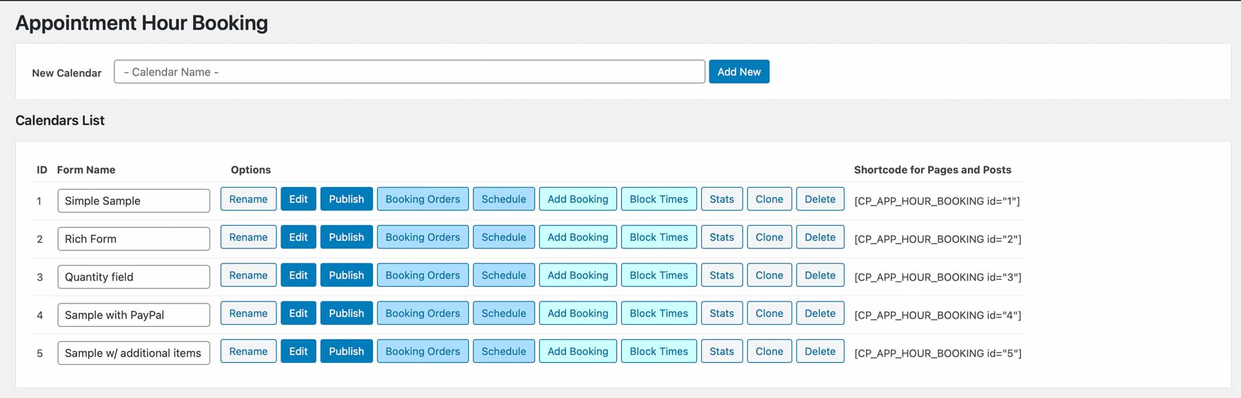 Appointment Hour Booking dashboard