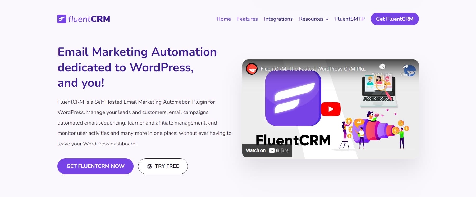 FluentCRM Plugin Homepage Feb 2023