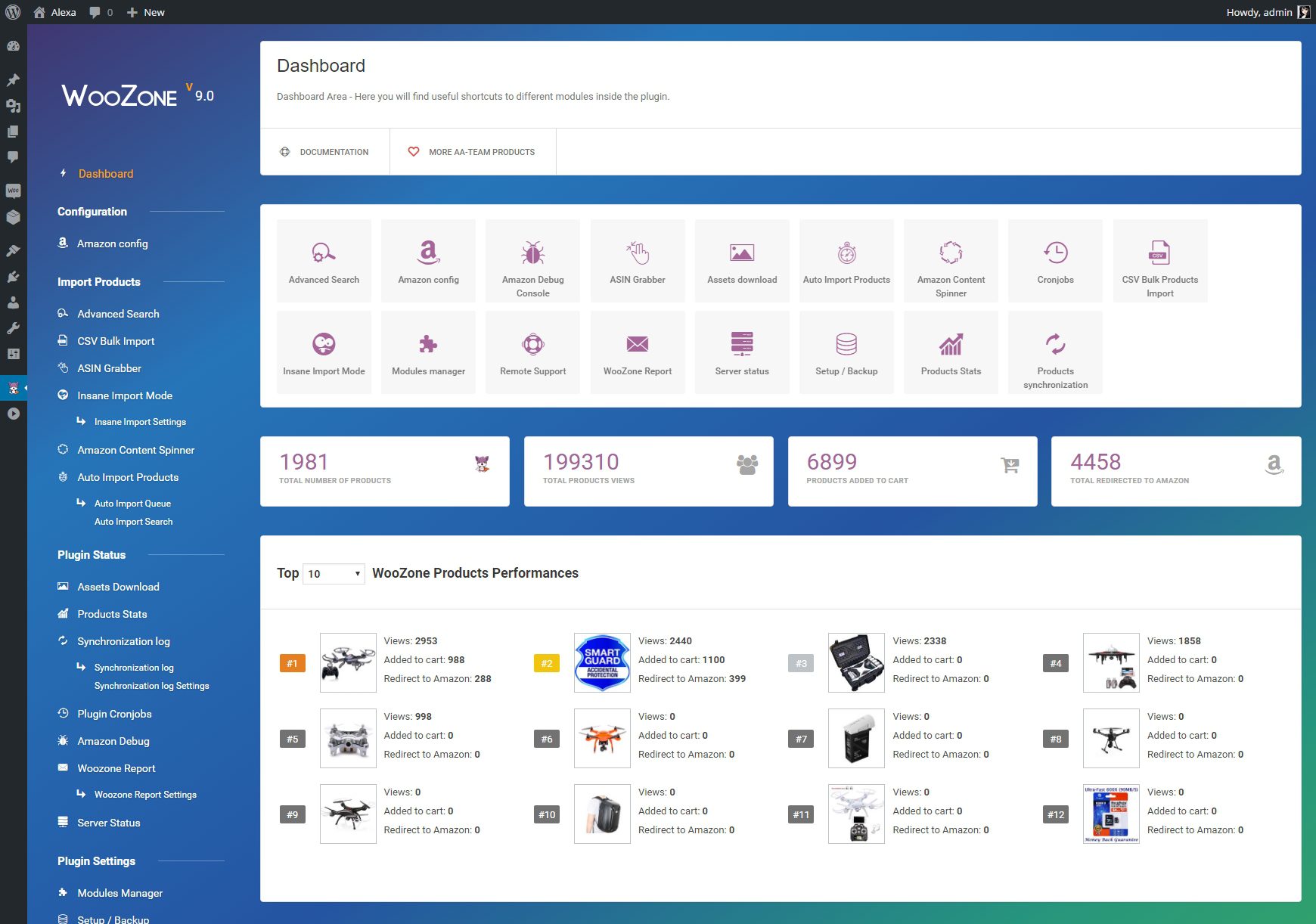 WZone WooCommerce affiliates Dashboard