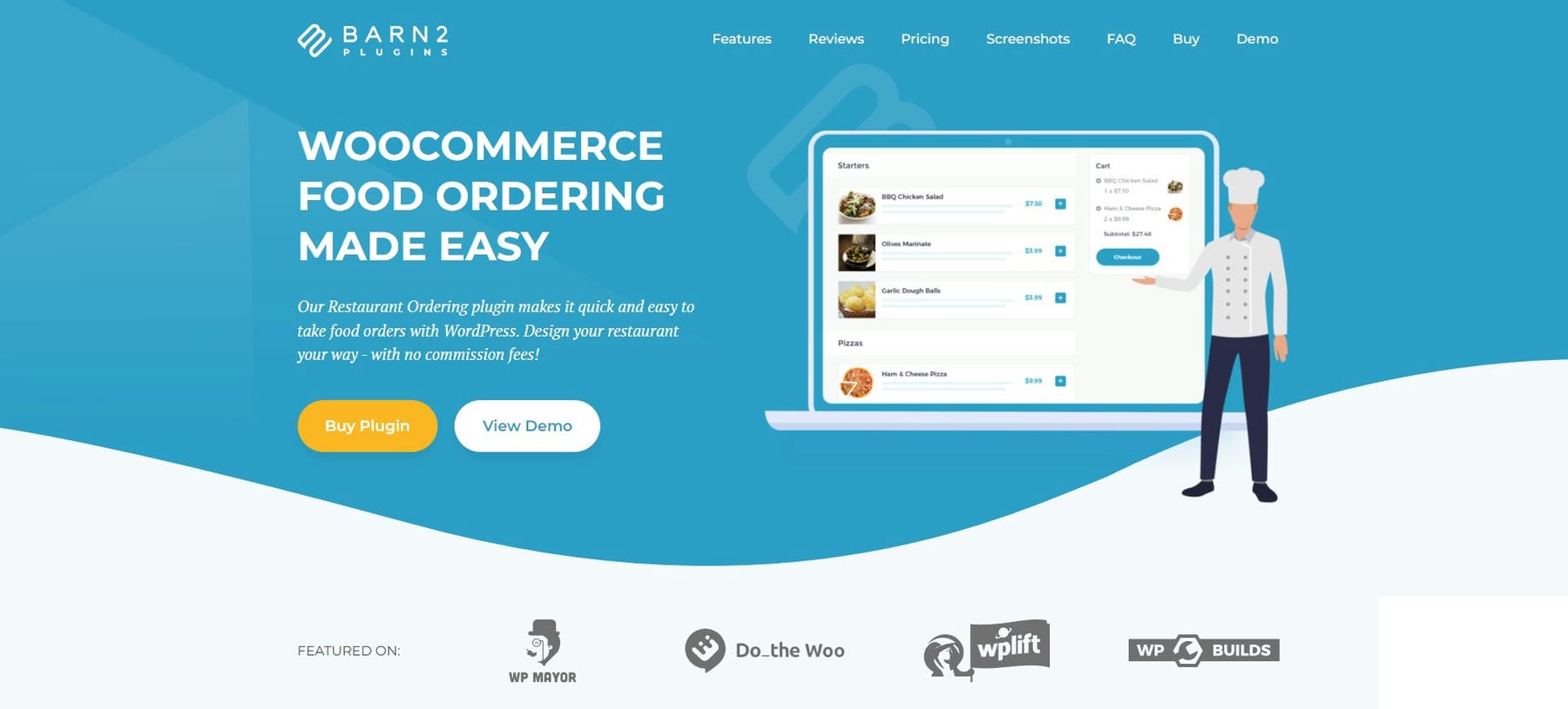 WooCommerce Food Ordering plugin Homepage Feb 2023