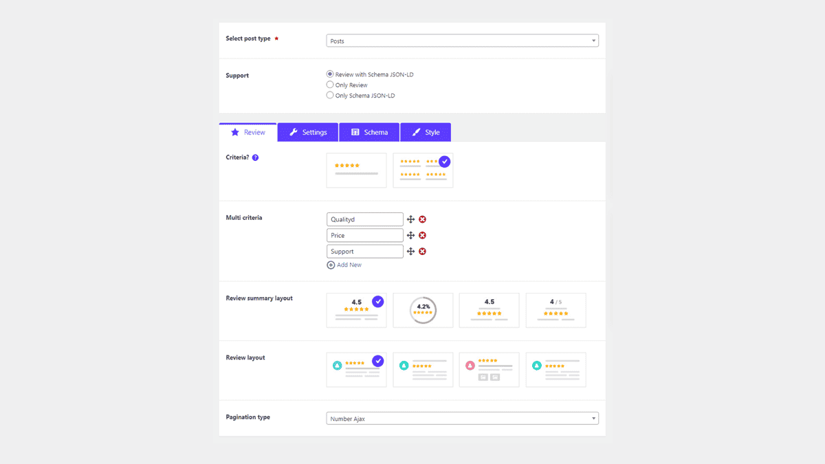 WordPress Review and Structured Data Schema Plugin Review Types