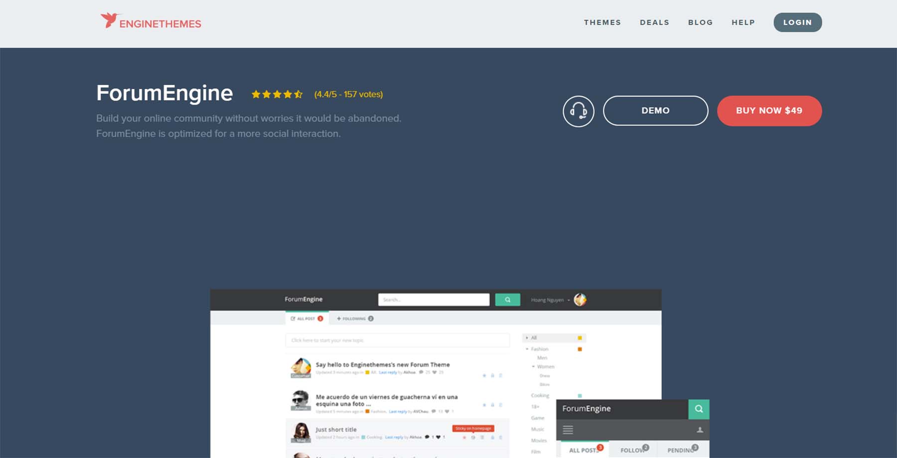 forum engine wordpress forum theme