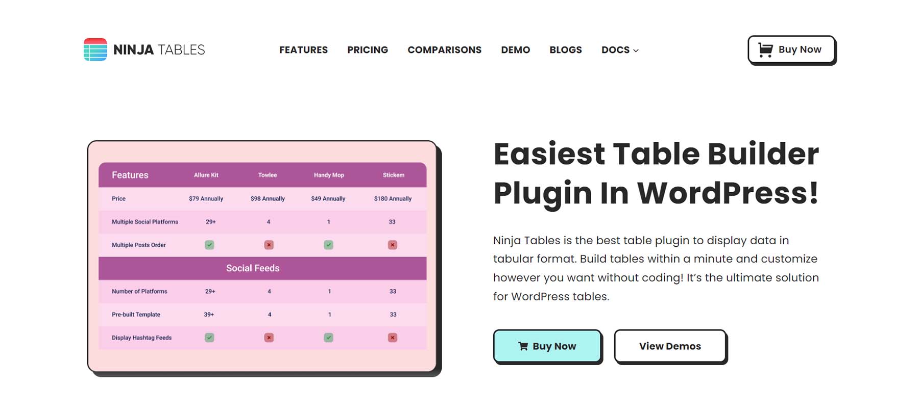 ninja tables easy wp table plugin 1