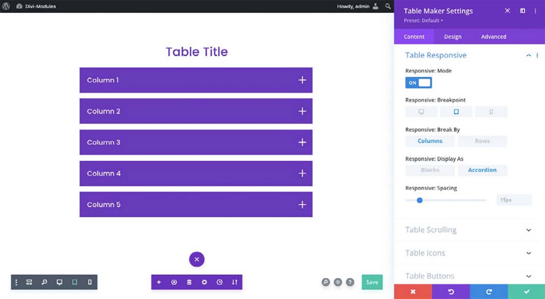 tablemaker responsive layout view 1