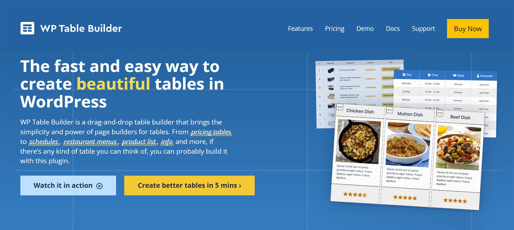 wp table builder